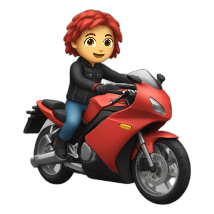 Adolescent de 14ans sur une moto rouge et noir sticker