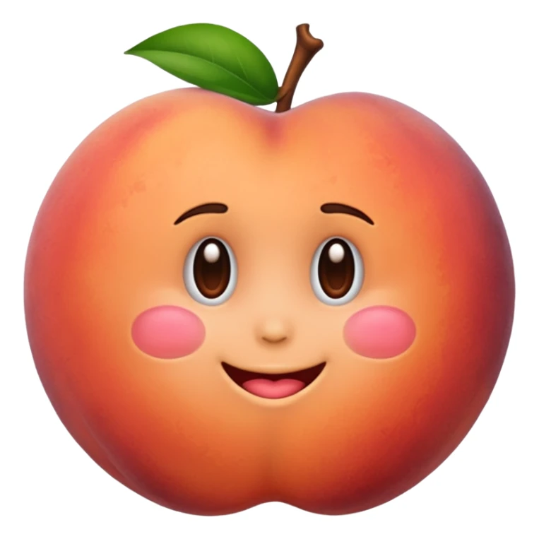 Peach emoji with hand imprint sticker