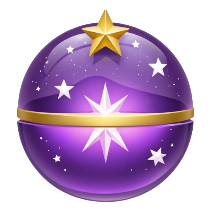 Bola de cristal roxa com estrela dourada brilhante dentro sticker