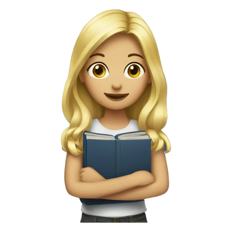 blonde girl with books sticker