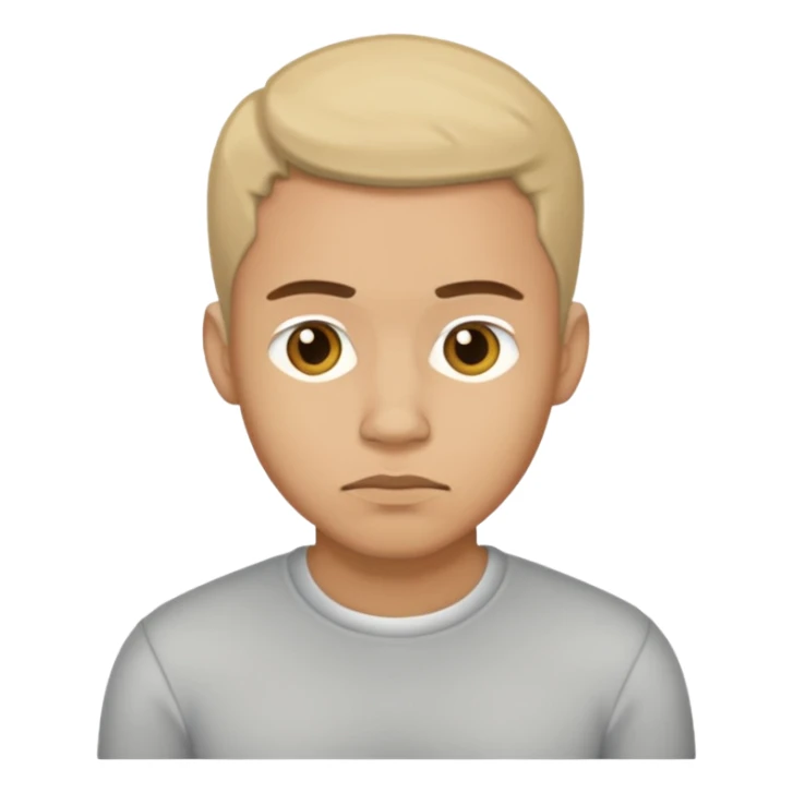 light skin man pensative, full body sticker