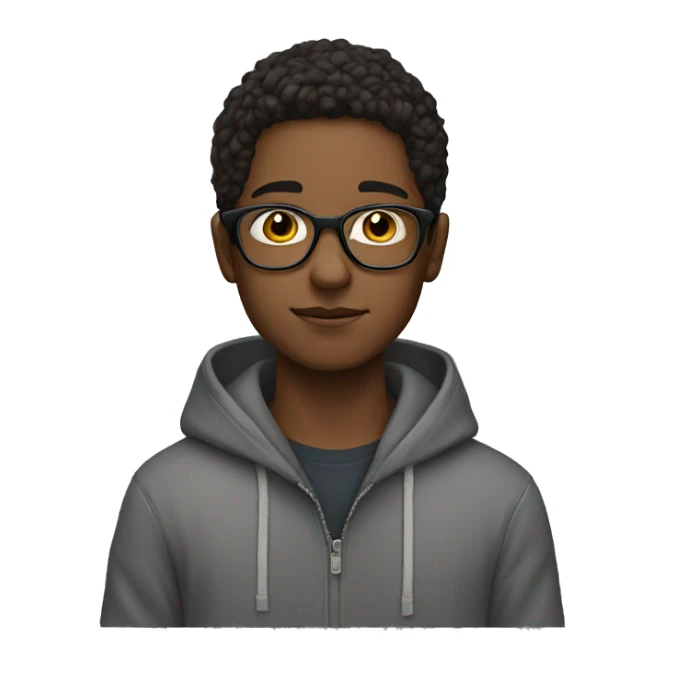 boy in hoodie with glasses  sticker