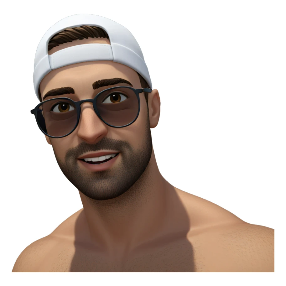 bearded guy at the beach sticker