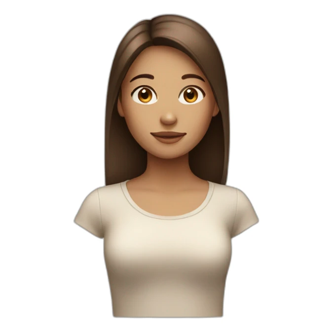 Girl with brown hair straight with clear skin tone sticker