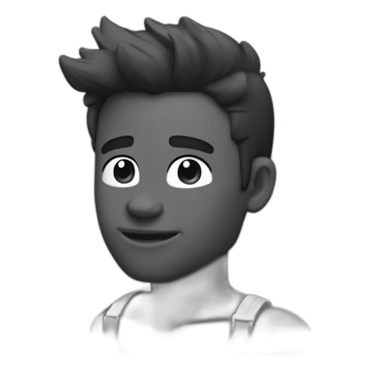 Giga Chad smiling black and white musculation meme a little from profile and with short hairs sticker