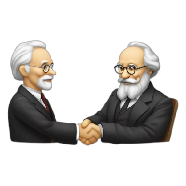 Friedrich-hayek-shaking-hands-with-carl-marx sticker