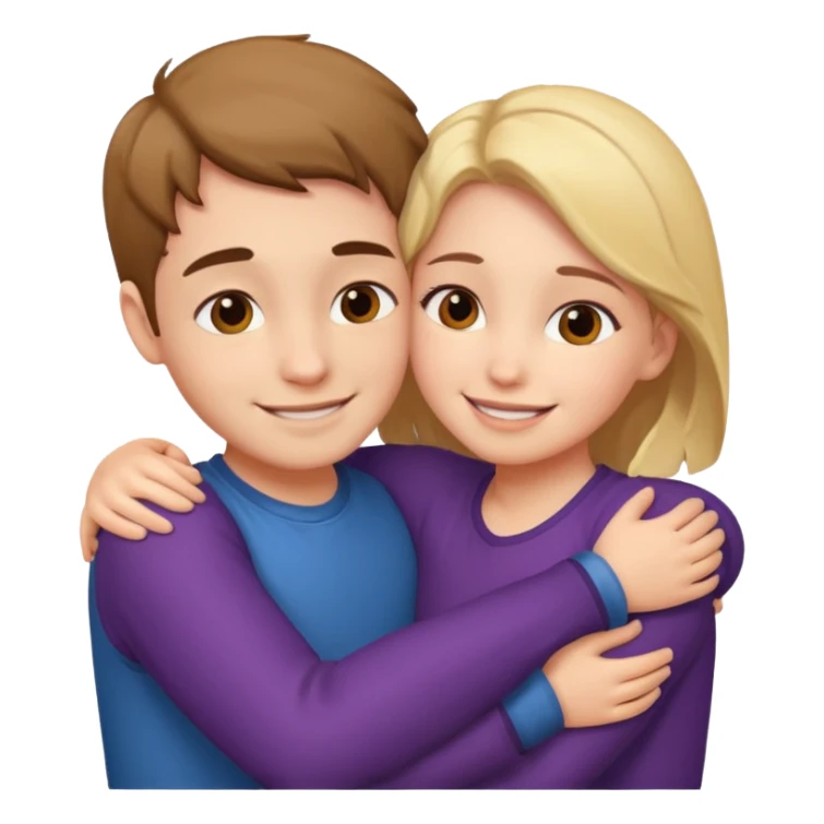Boy and girl hugging each other in love sticker