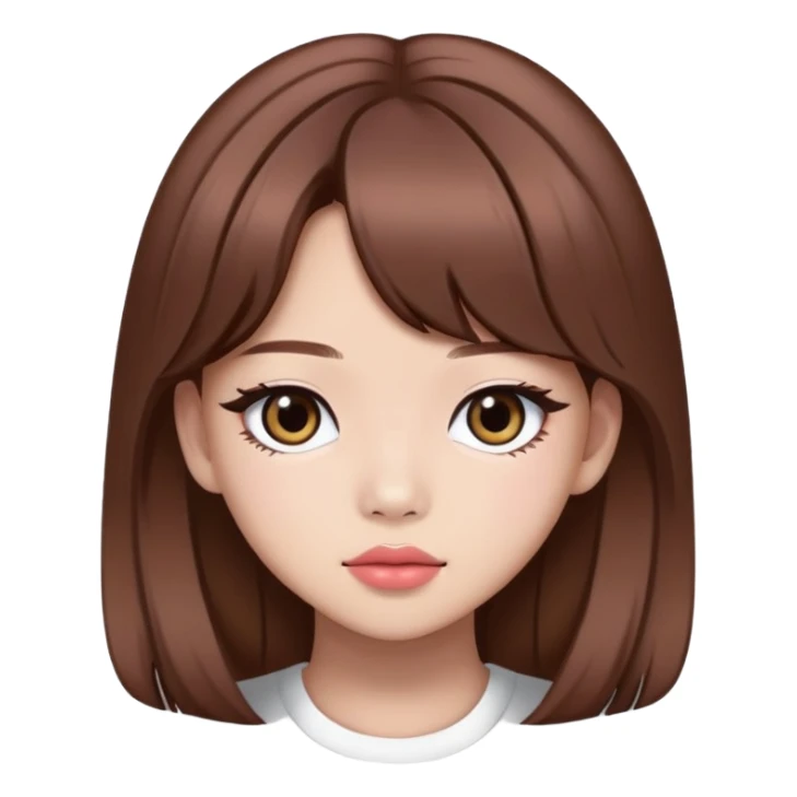 Jennie from BLACKPINK K-pop star with brown hair sticker