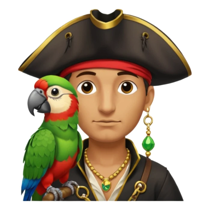 pirate and parrot sticker