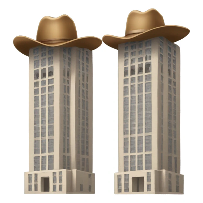 twin towers in cowboy hats with lassos sticker