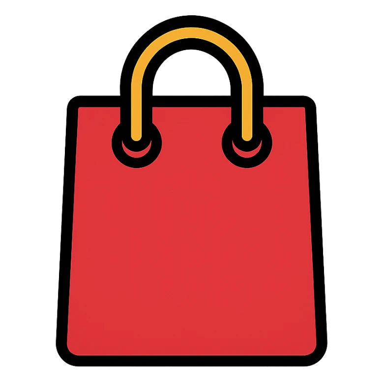 product icon, modern, simple, red color sticker