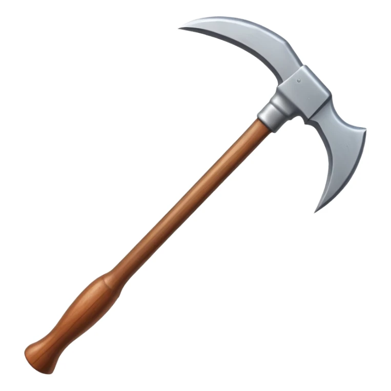 steel pickaxe with wooden handle sticker