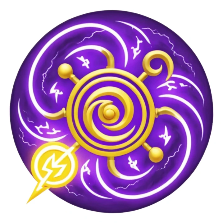 Wiz 101 casting sigil purple and yellow inspired storm magic  sticker