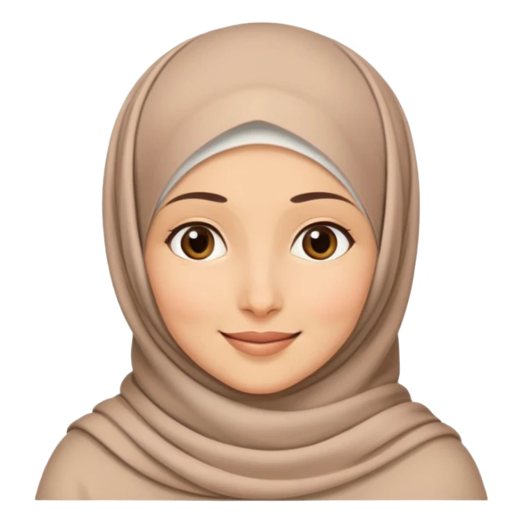 Caring mother wearing a hijab with a warm smile sticker