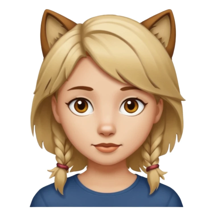 girl with wolf cut brown hair and blonde streaks sticker