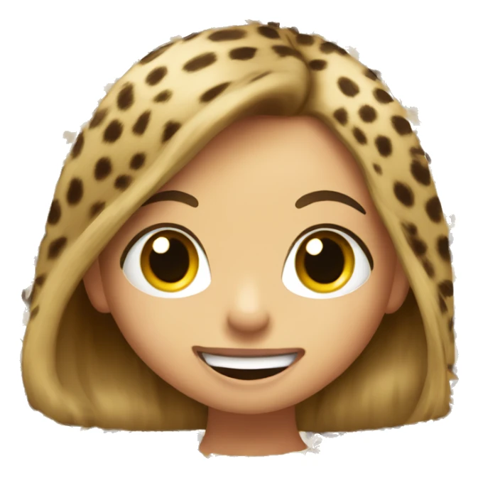 playful girls in leopard print with tongue out sticker