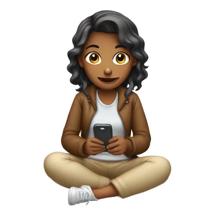 girl with phone sitting down sticker