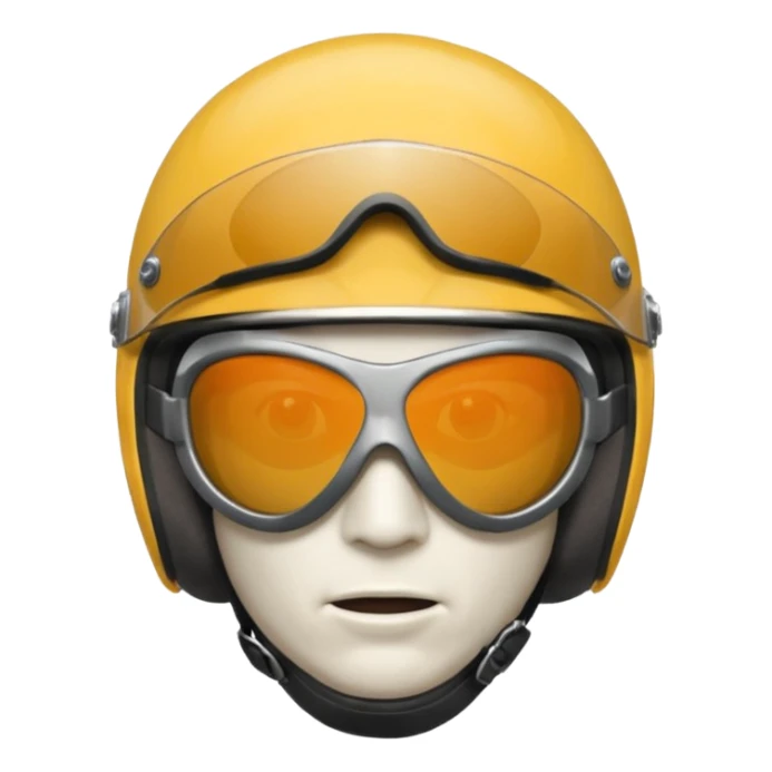 male face with motorcycle helmet and sunglasses, no mouth sticker