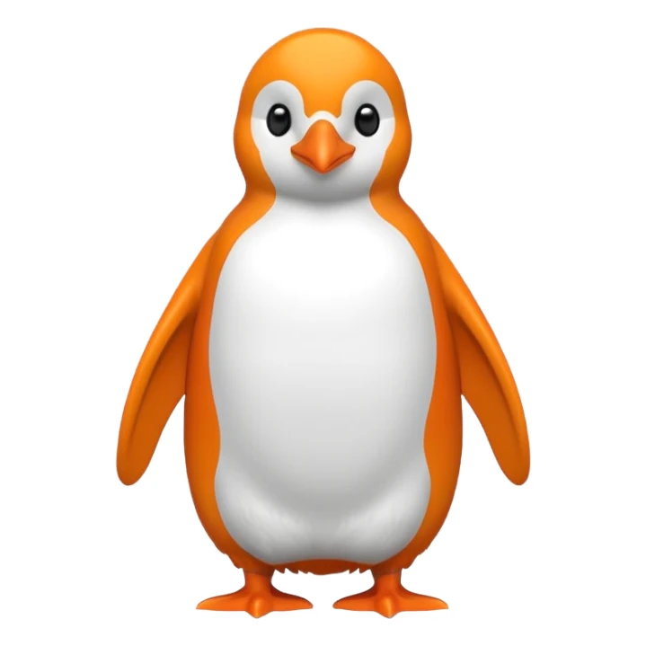 Orange penguin sticker