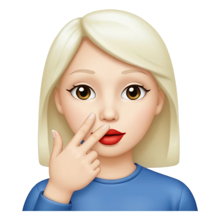 Solid White color Shh finger and hand emoji sticker