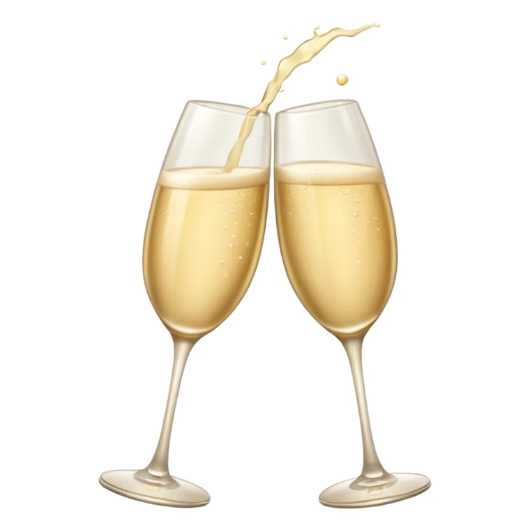 
2 light beige champagne glasses are knocked against each other sticker