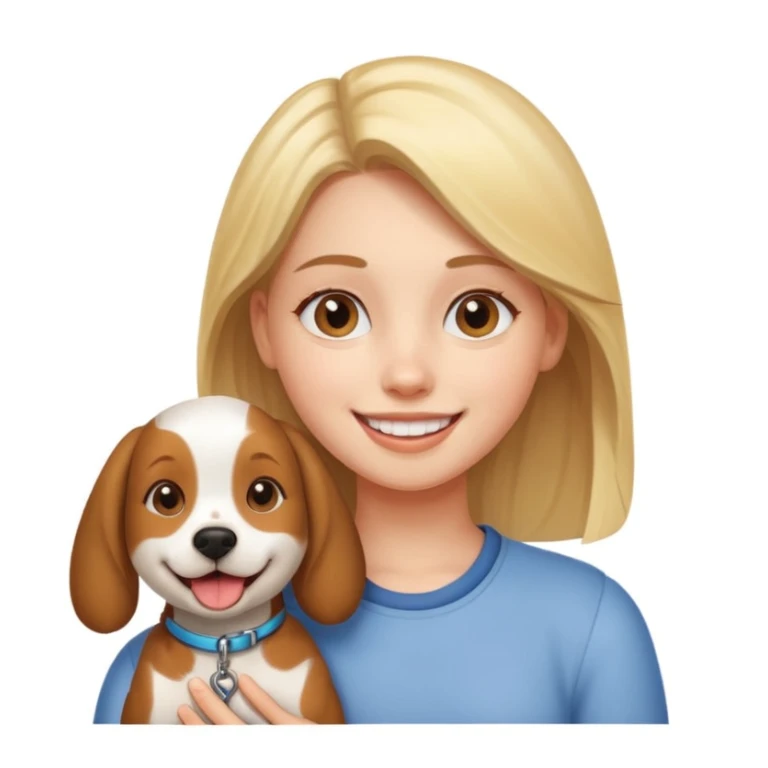 girl and her pet dog sticker