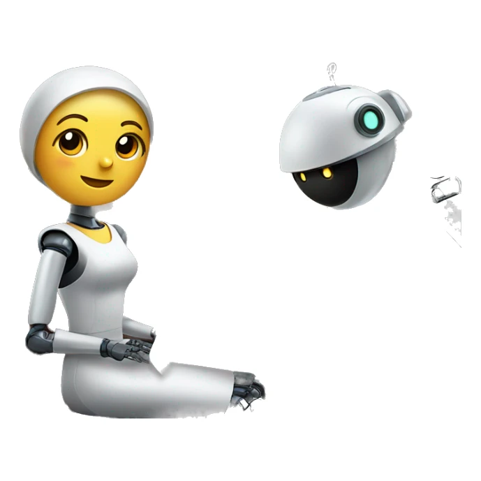 robot waitress in a restaurant monitoring safety sticker