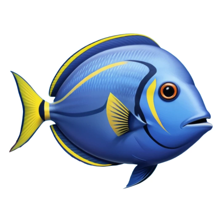 Still life, ocean view of vibrant realistic colors Surgeonfish, hyperrealism  sticker