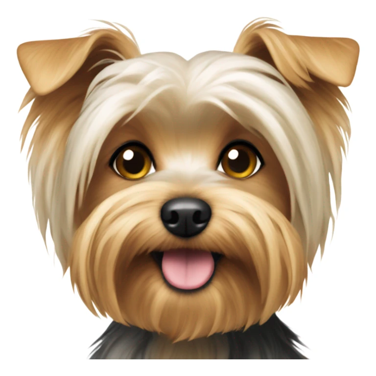 White Yorkie dog with floppy ears sticker