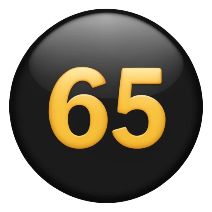 round emoji with number 5.7 in center digits and decimal point no other elements sticker