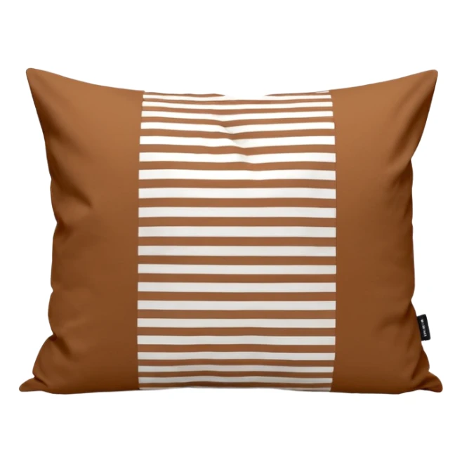 pillow case bedding from the danish brand TEKLA with small white and brown stripes sticker
