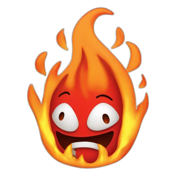 cœurrouge avec flammes sticker