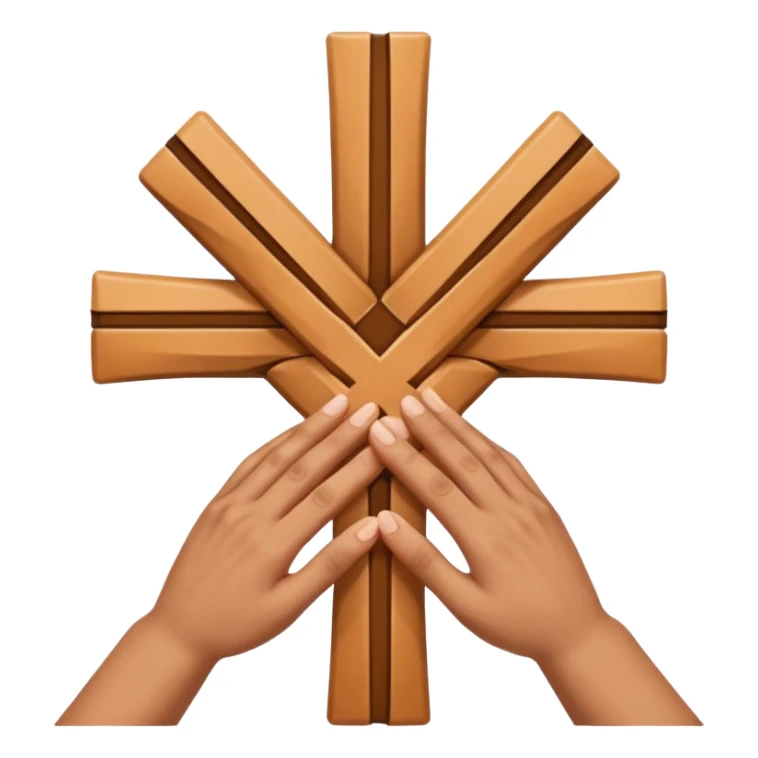 left hand on the bottom and right hand on top doing cross sticker