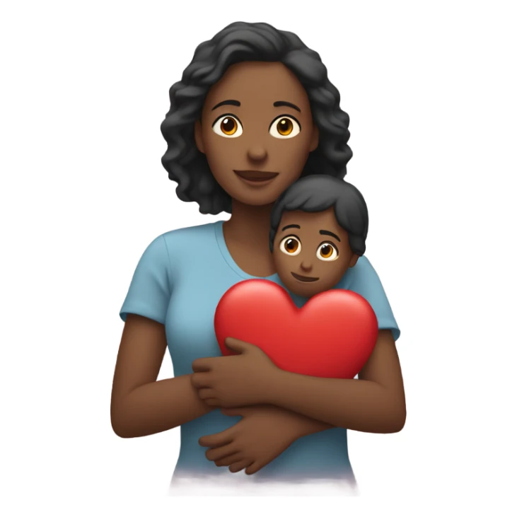 Mother holds her heart in her arm sticker