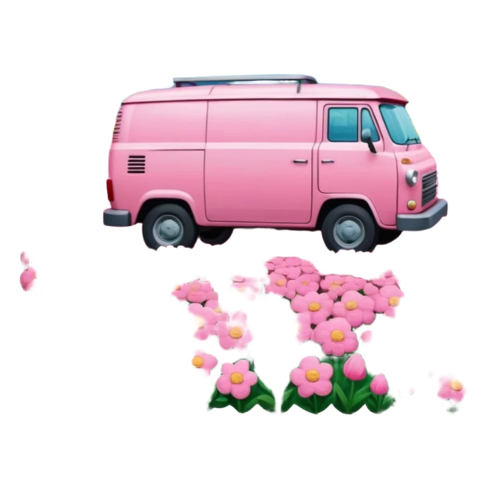 van gogh style pink SPAM  meat flowers landscape sticker