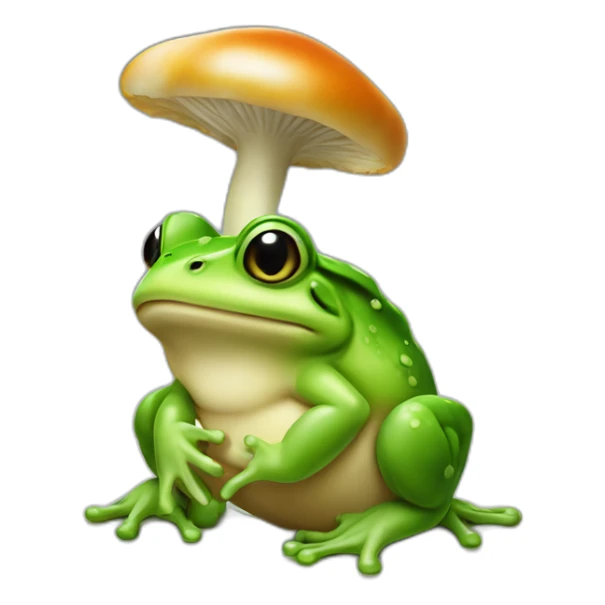 Grenouille avec un champignon sur la tête sticker