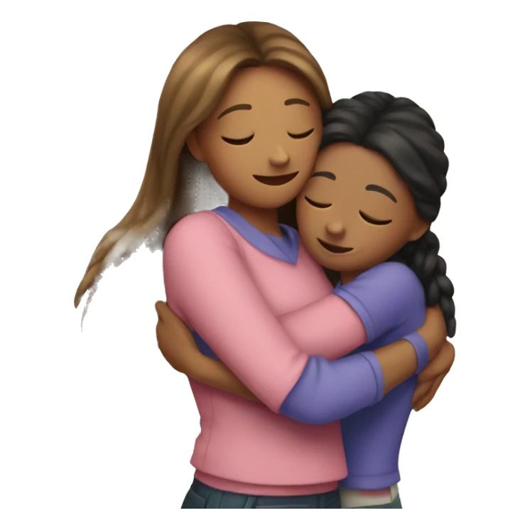 Girl hugging mom sticker