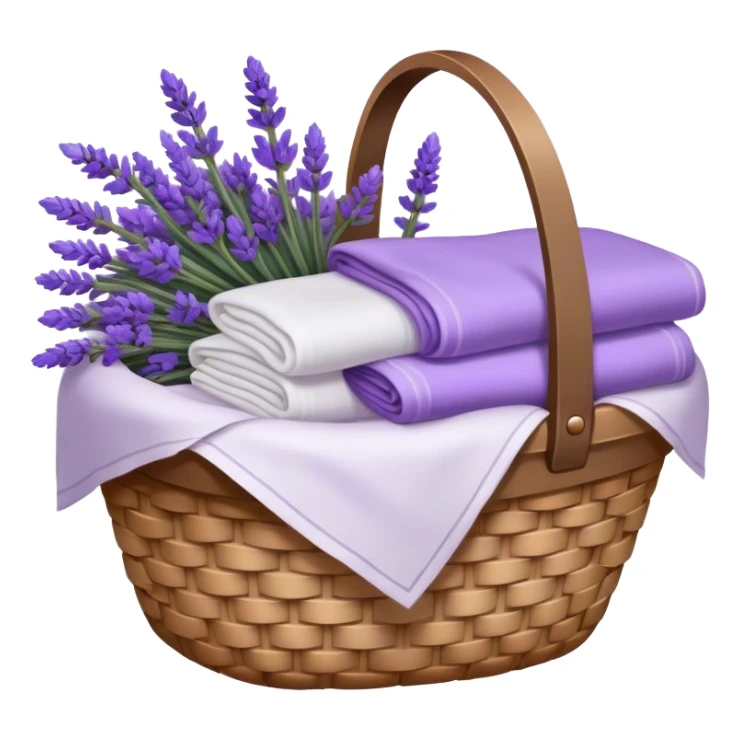 Basket of linens and lavender  sticker