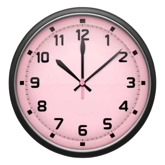 Soft pastel pink trading clock icon, minimal and clean design sticker