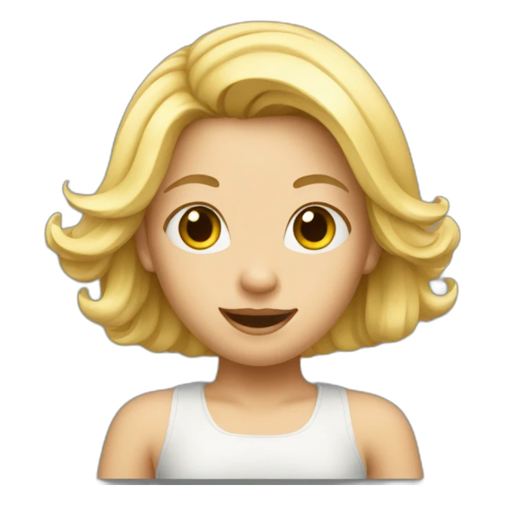 Girl with blond hair dancing  sticker