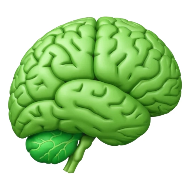 green brain with health logo on it sticker