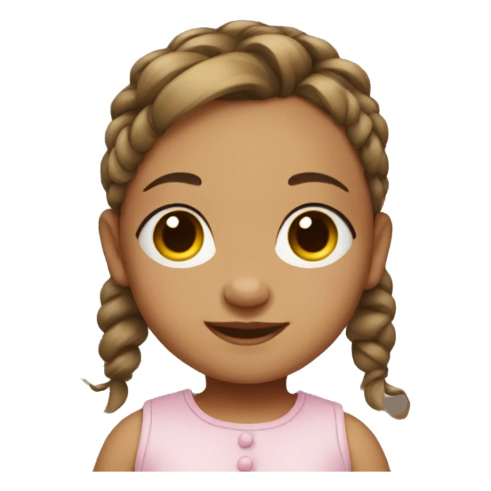 Baby girl with brown pigtails sticker