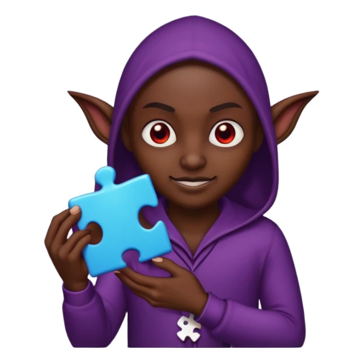 evil mysterious creature with puzzle sticker