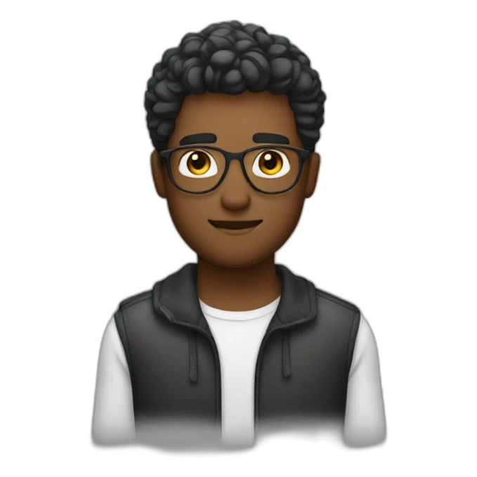 men, littel hair glasess sticker