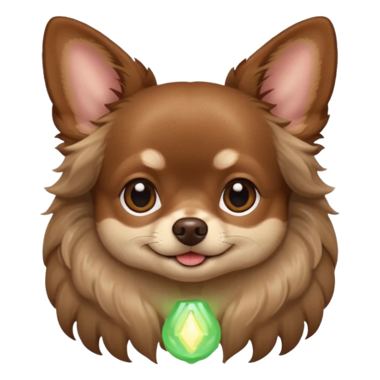 Dark Brown chihuahua long hair sticker