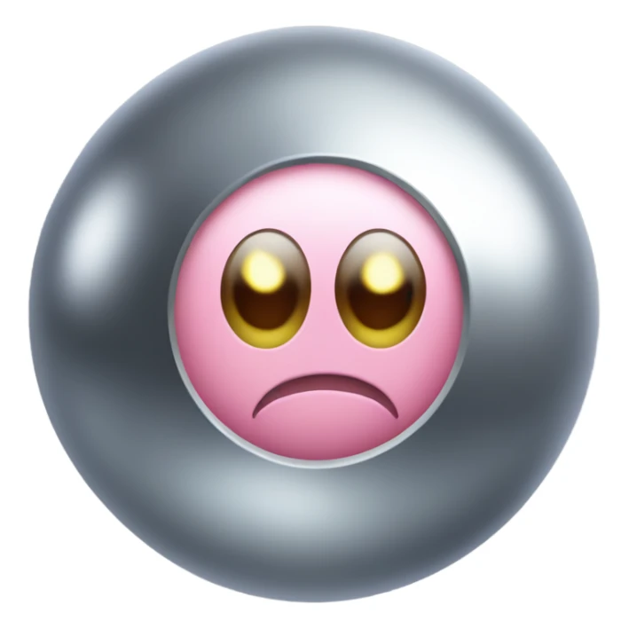 Metal ball with Kirby eyes sticker