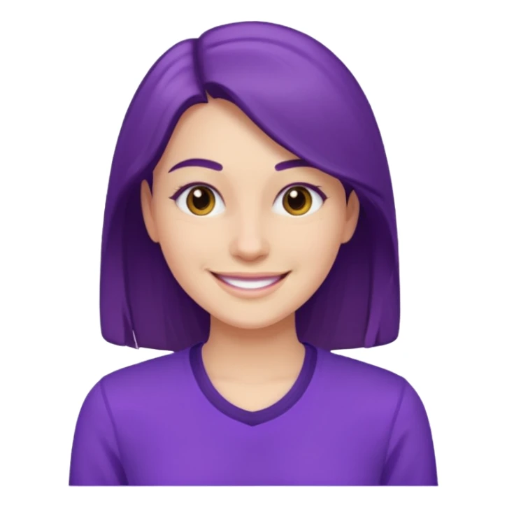 A young woman in 30s with purple clothes sticker