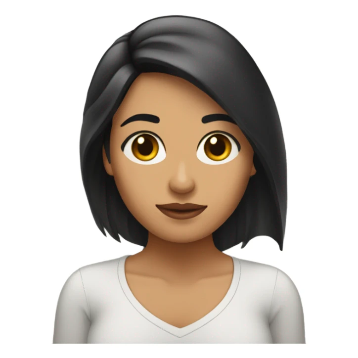 Mujer morena, cabello lacio corto hasta los hombros  sticker