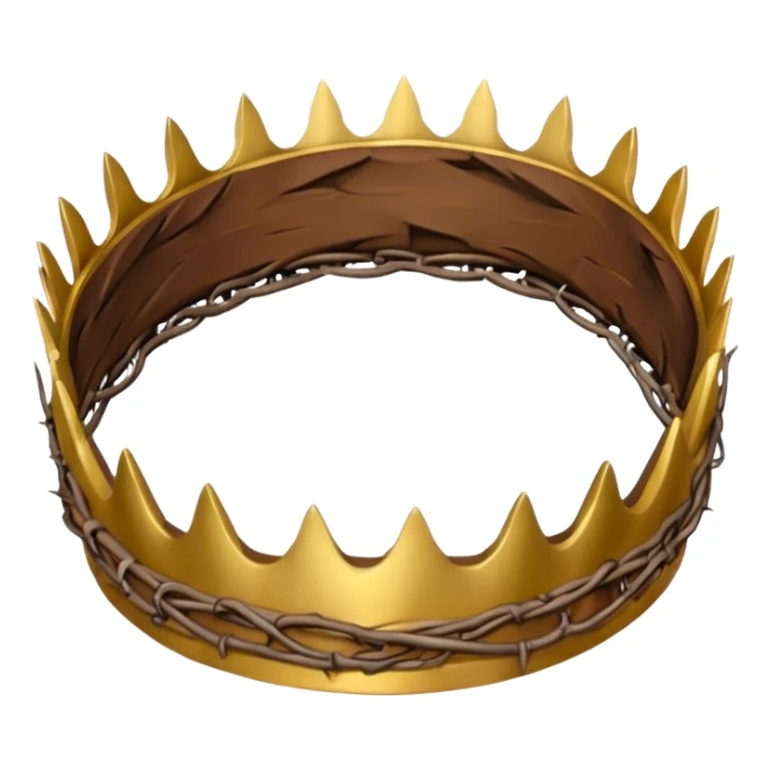 half crown of thorns and half king crown sticker