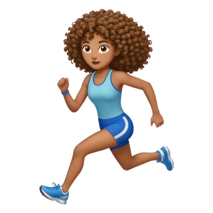 Treino de corrida mulher morena de cabelos cacheados sticker